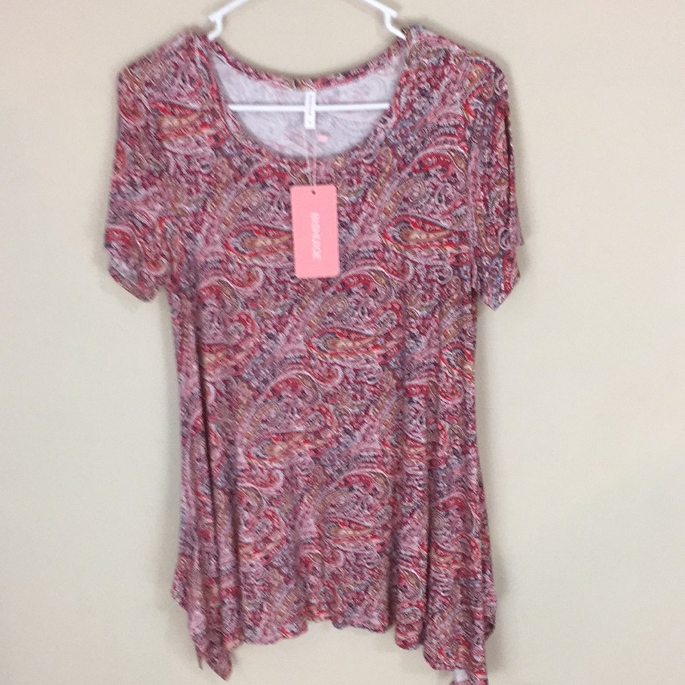 Bishuige Paisley Print Top Tunic Size Medium NWT